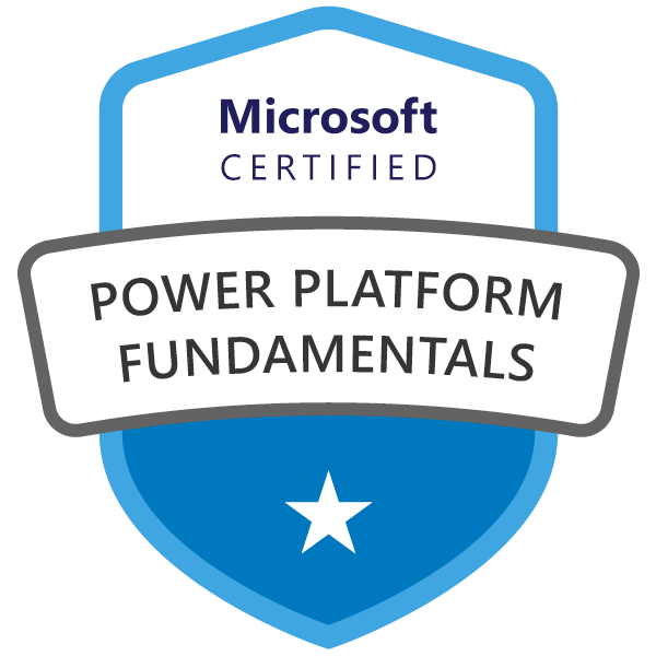 Insignia de Microsoft Certified: Power Platform Fundamentals
