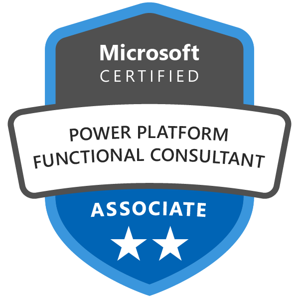 Insignia de Microsoft Certified: Power Platform Functional Consultant Associate