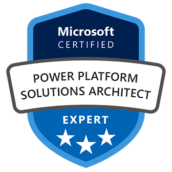 Insignia de Microsoft Certified: Power Platform Solution Architect Expert